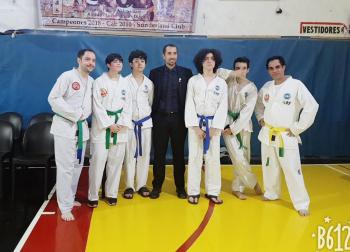 El otro dojang de la zona presente en el examen. Sabon Nico con su grupo - 23MAR2019
